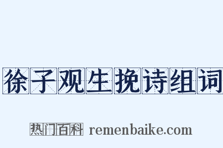 徐子观生挽诗组词是什么意思的图片
